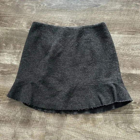 Madewell Dresses & Skirts - Madewell Size 2 Atelier Skirt Gray Wool Blend High Waist Pleated A Line Flare